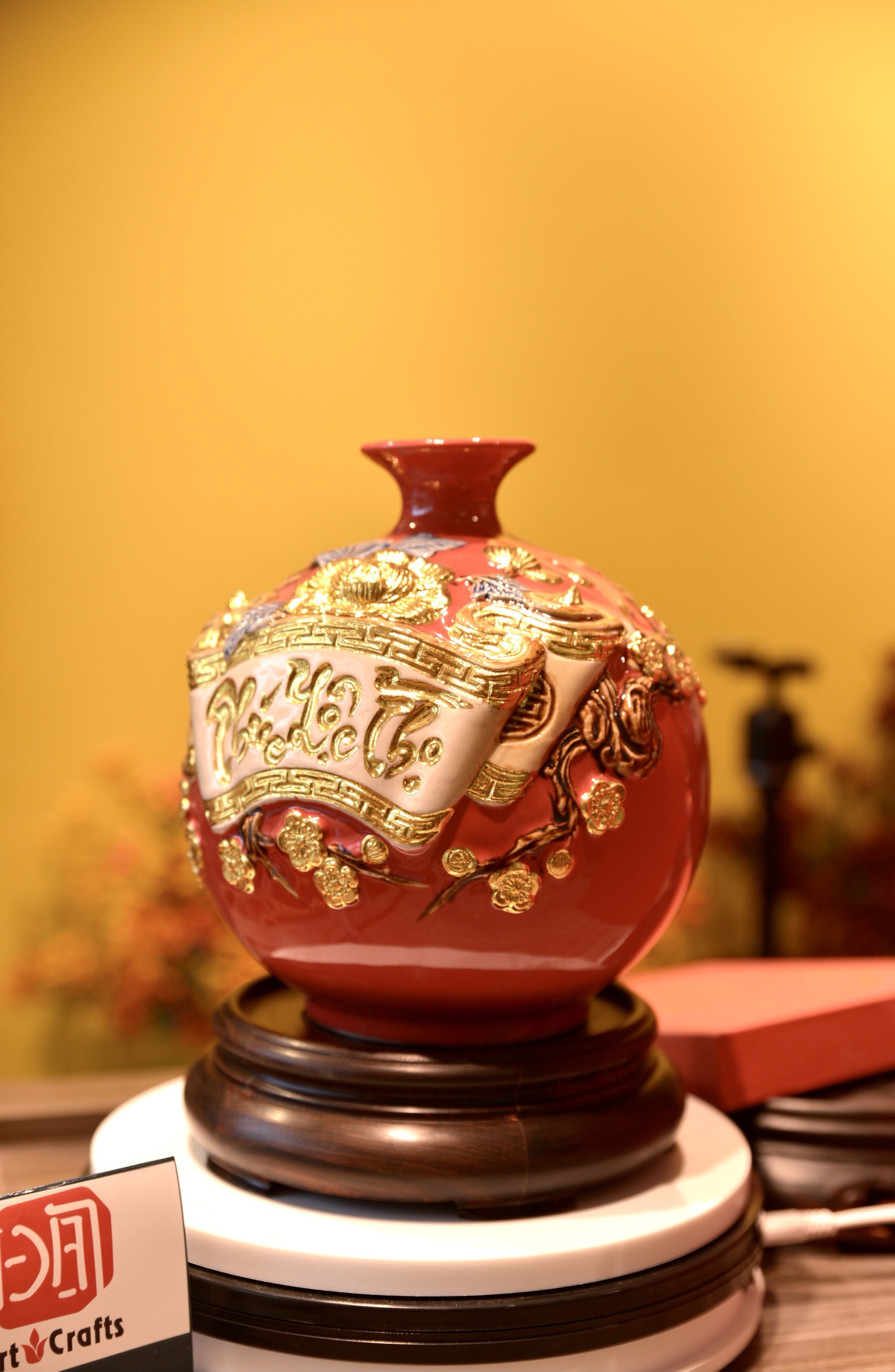 Bình hút lộc Bát Tràng cao cấp – BBHL-20DV-PLT-do