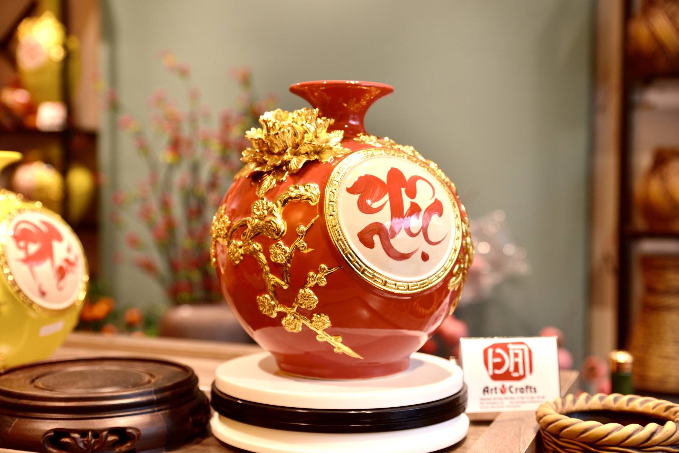 Bình hút lộc Bát Tràng cao cấp BBHL-27DV-PL-Đỏ